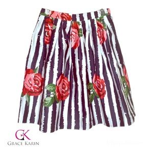 NWT Grace Karin Floral Skirt